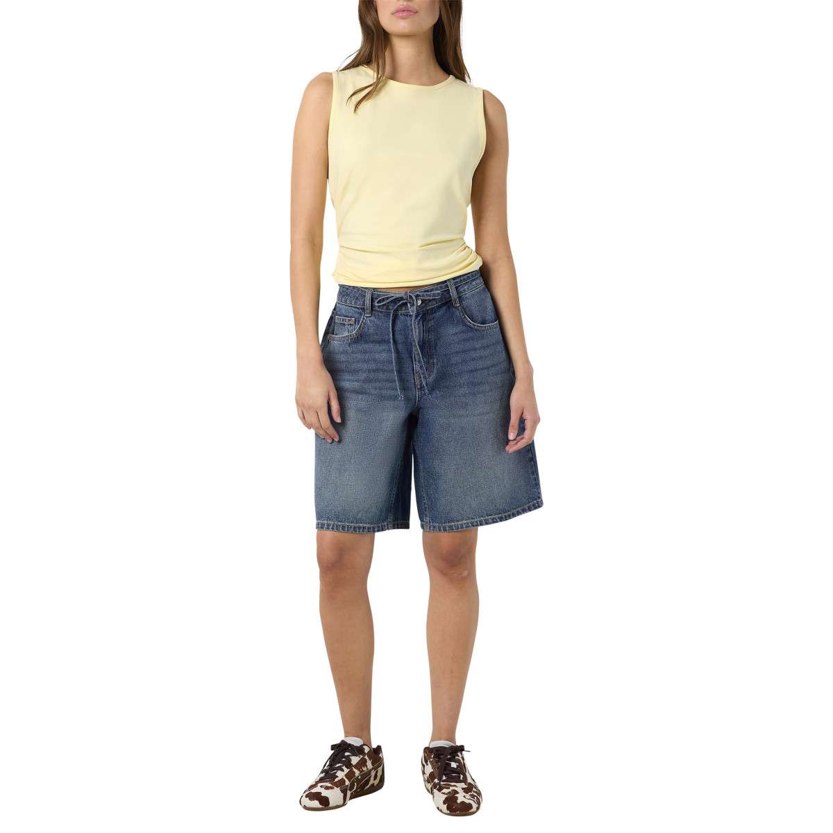 Shorts Short coton taille mi-longue droit - 27036893 femme bleu Noisy May Shorts Short coton taille mi-longue droit - 27036893 femme bleu Bleu