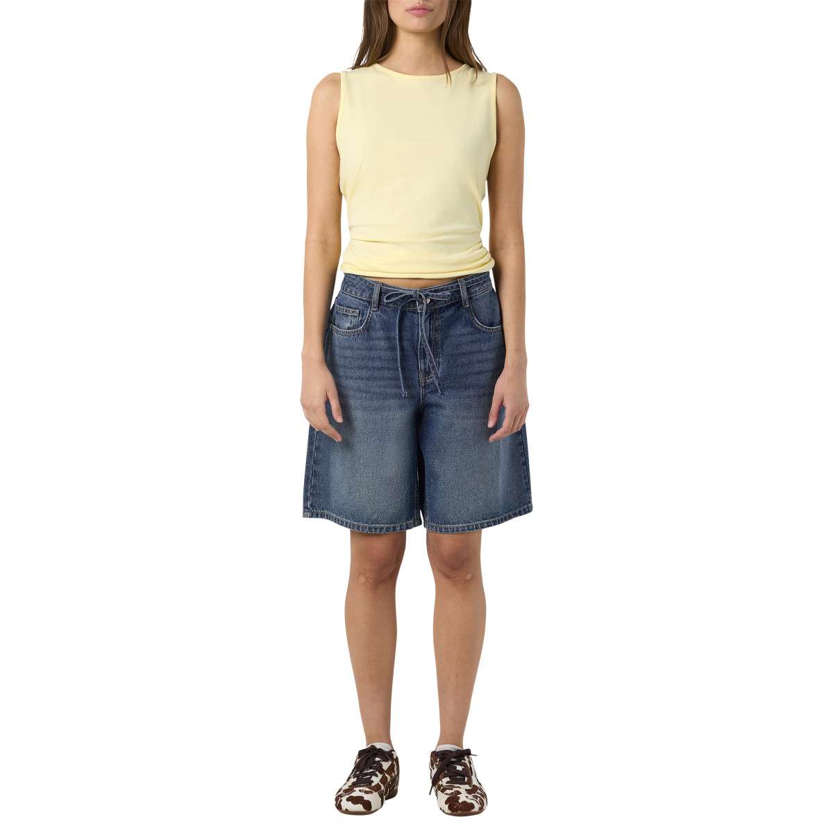 Shorts Short coton taille mi-longue droit - 27036893 femme bleu Noisy May Shorts Short coton taille mi-longue droit - 27036893 femme bleu Bleu