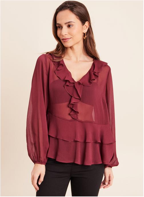 Bréal Blouses CEFUSION femme bordeaux