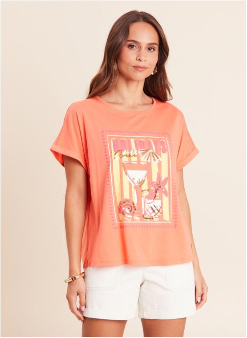 Bréal Tee-shirts TIBICHEERS femme orange