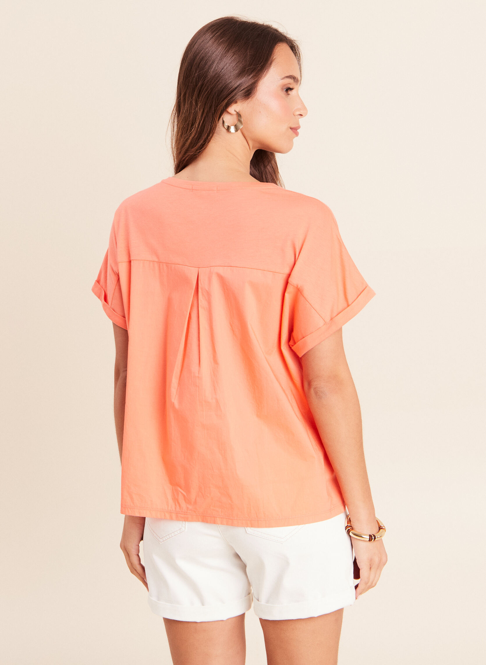 Tee-shirts TIBICHEERS femme orange Bréal Tee-shirts TIBICHEERS femme orange Orange fluo