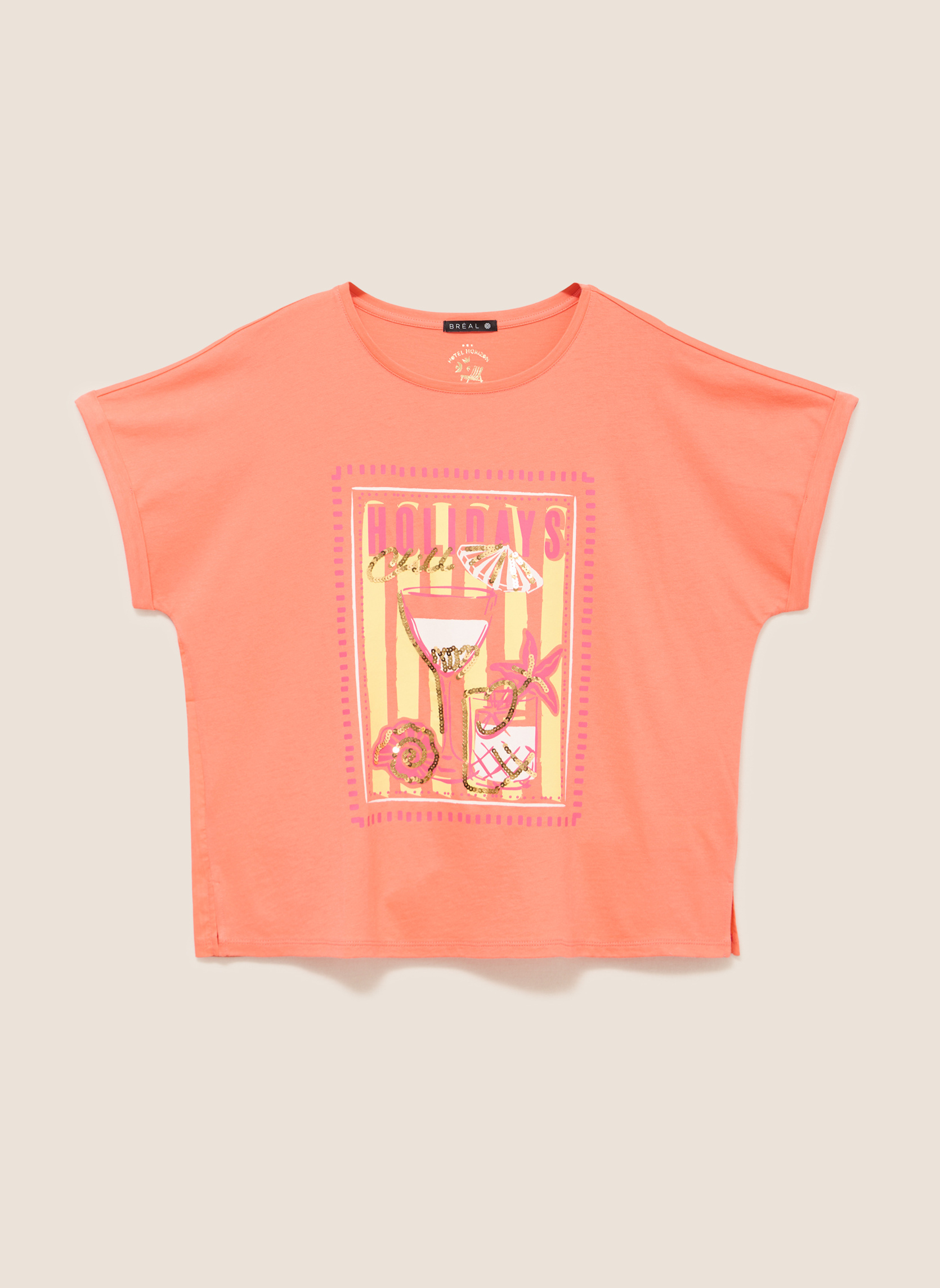 Tee-shirts TIBICHEERS femme orange Bréal Tee-shirts TIBICHEERS femme orange Orange fluo
