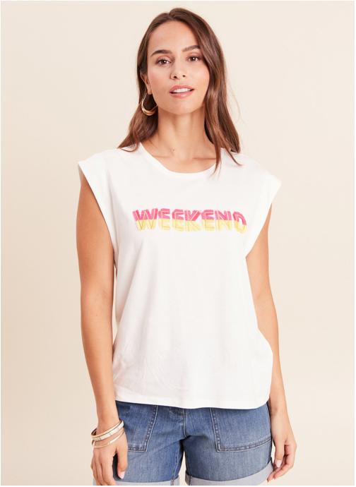 Bréal Tee-shirts TEWEEKEND femme blanc