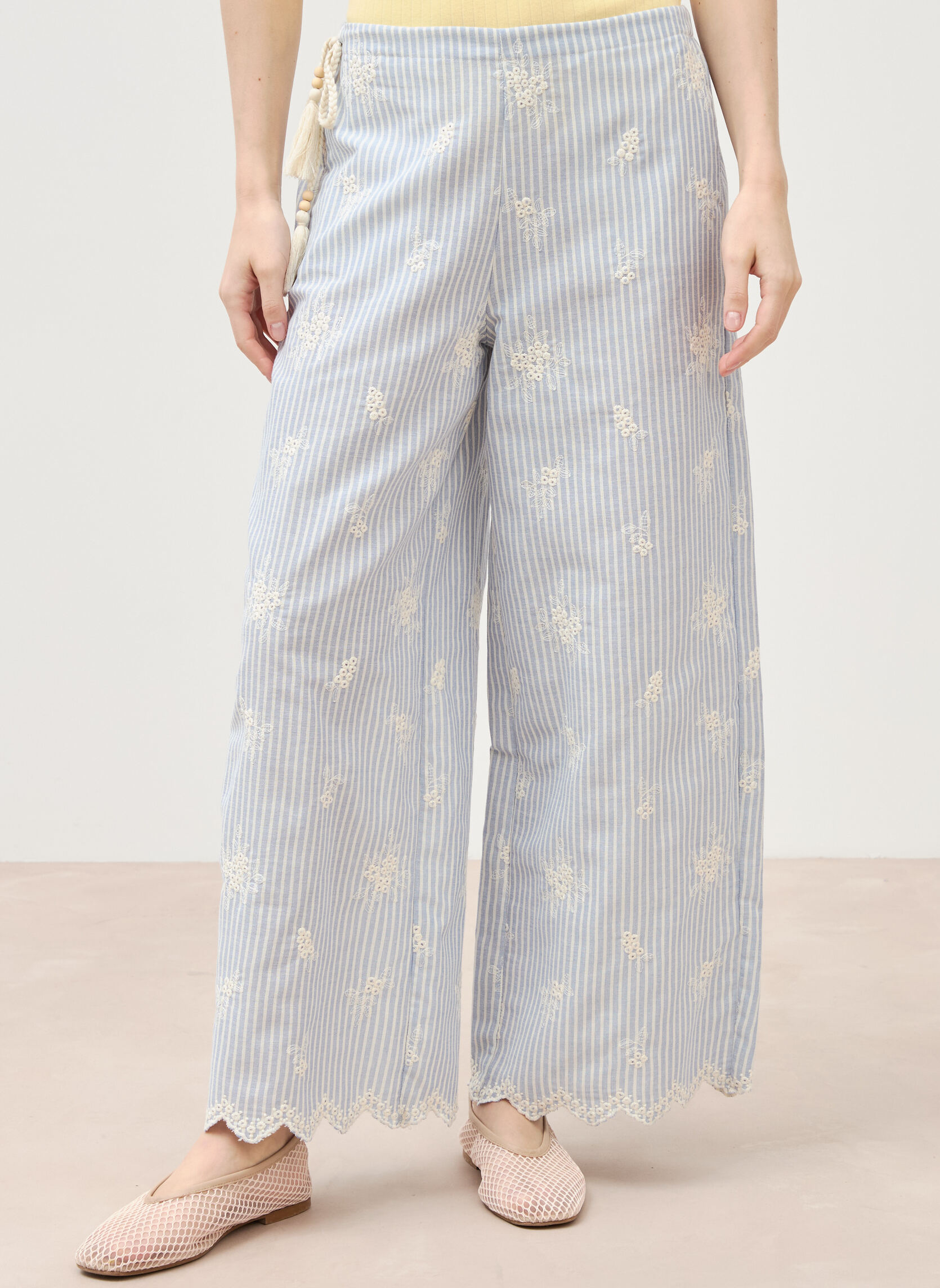 Pantalons droit BRODPAN#2F femme bleu Bonobo Pantalons droit BRODPAN#2F femme bleu Bleu clair