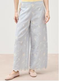 Pantalons droit BRODPAN#2F femme bleu Bonobo Pantalons droit BRODPAN#2F femme bleu Bleu clair
