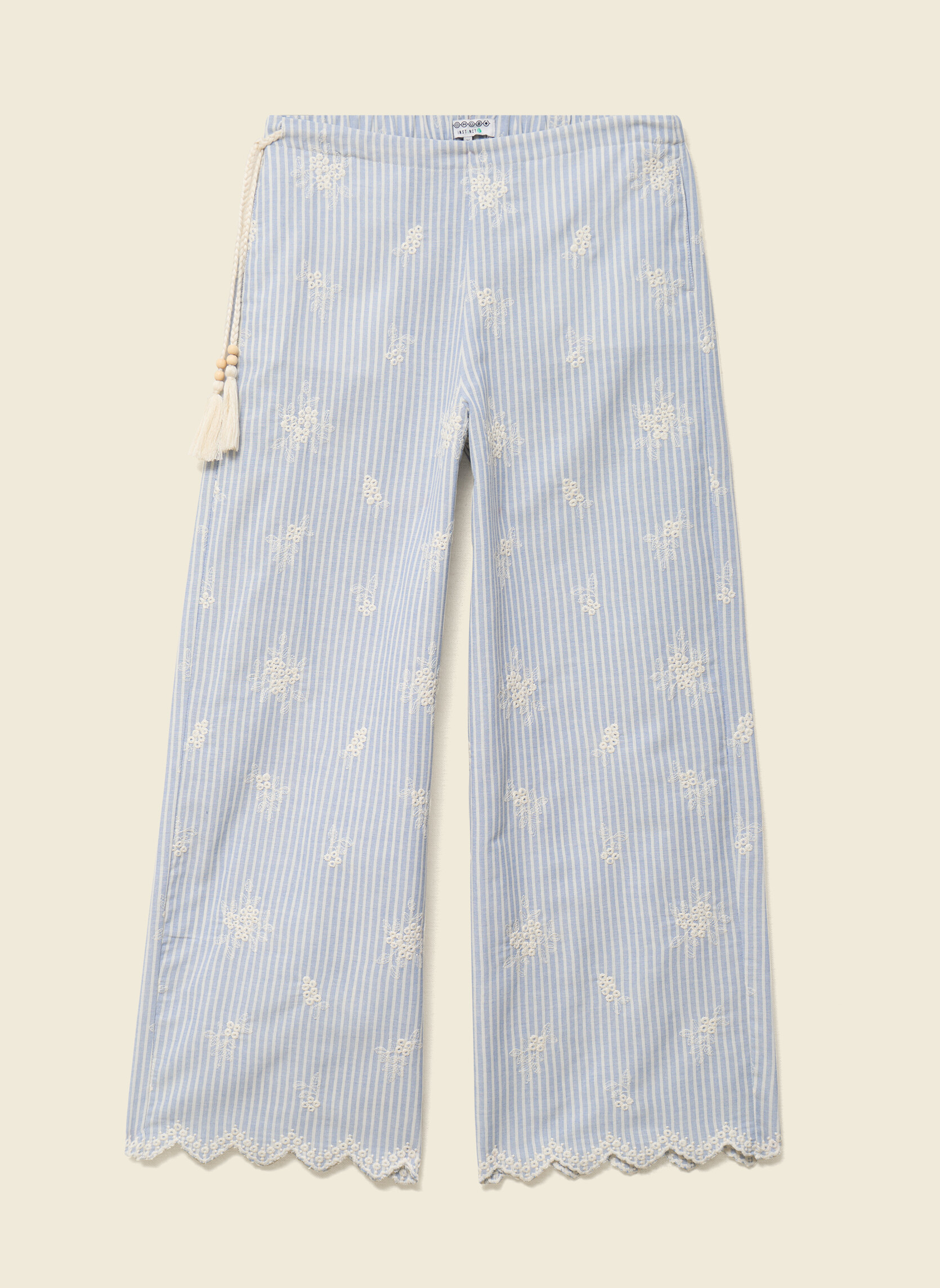 Pantalons droit BRODPAN#2F femme bleu Bonobo Pantalons droit BRODPAN#2F femme bleu Bleu clair