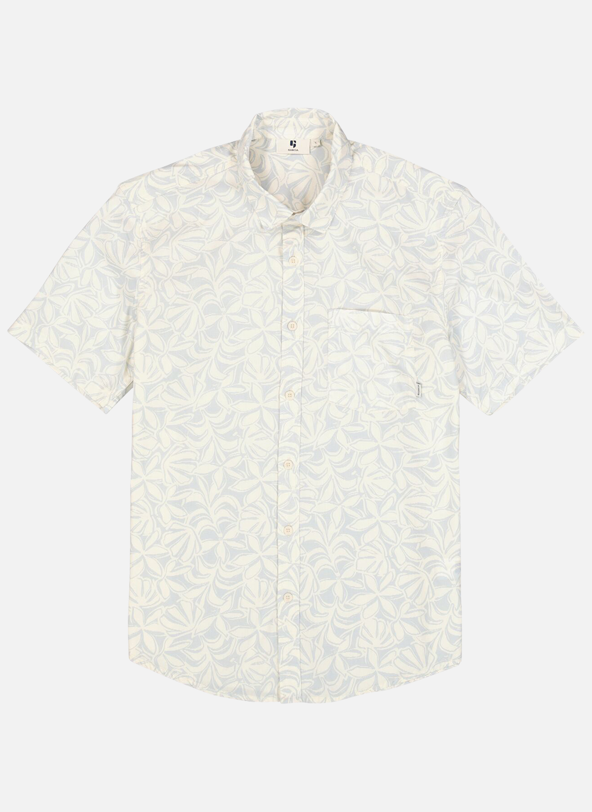 Chemises Chemise coton floral droit - P261290 homme blanc Garcia Chemises Chemise coton floral droit - P261290 homme blanc Blanc