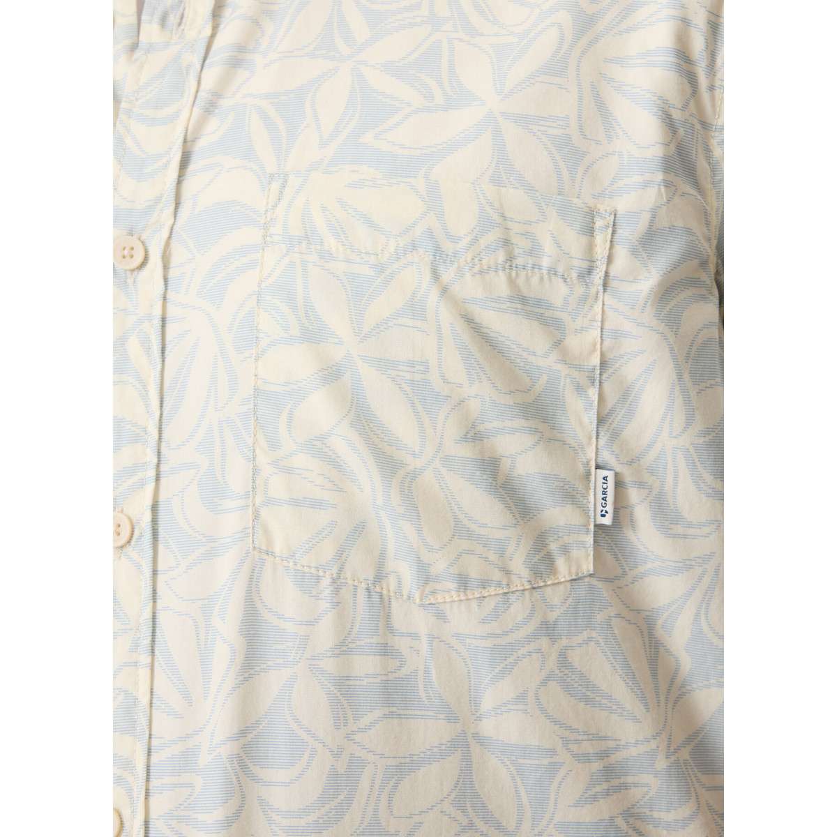 Chemises Chemise coton floral droit - P261290 homme blanc Garcia Chemises Chemise coton floral droit - P261290 homme blanc Blanc