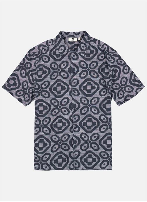 Garcia Chemises Chemise coton à motifs droit - O261092 homme bleu