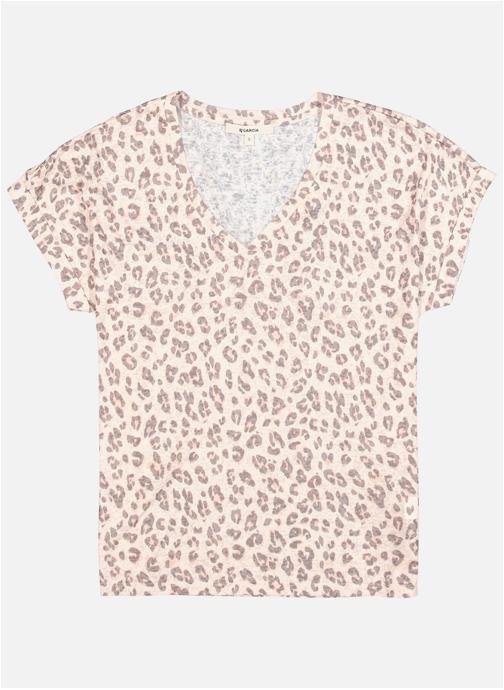 Garcia Tee-shirts T-shirt col v droit - P260202 femme beige