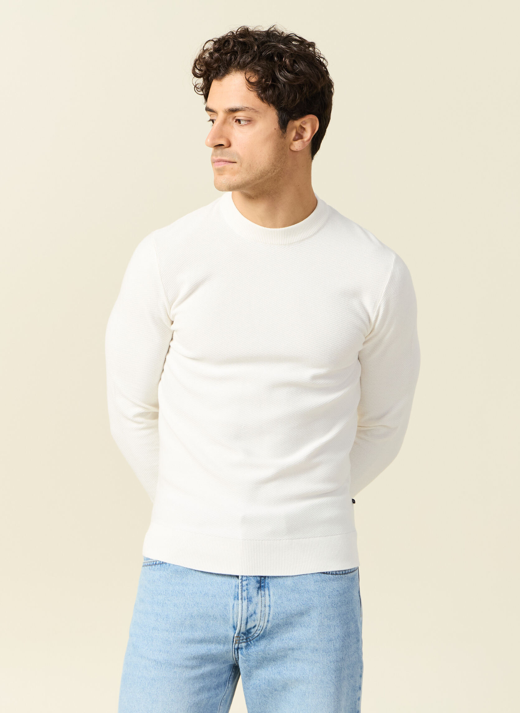 Pulls ESCHEVDIAG2H homme blanc Bonobo Pulls ESCHEVDIAG2H homme blanc Blanc