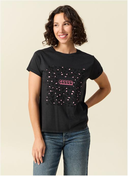 Bonobo Tee-shirts ROCKLEOCOUF femme noir