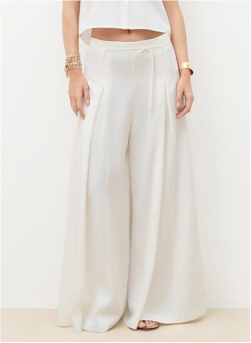 Caroll Pantalons droit 262P-PARTAGE femme blanc