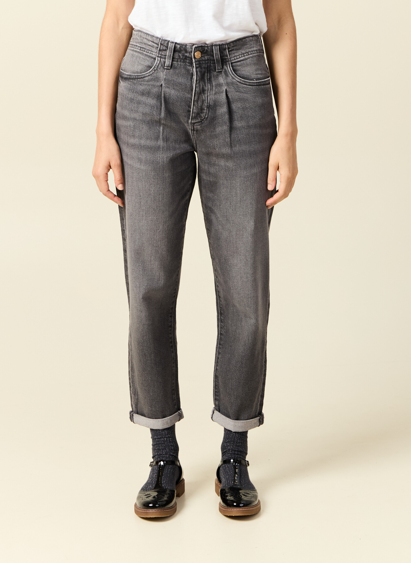 Jeans droit MINSK-RECY femme gris Bonobo Jeans droit MINSK-RECY femme gris Gris