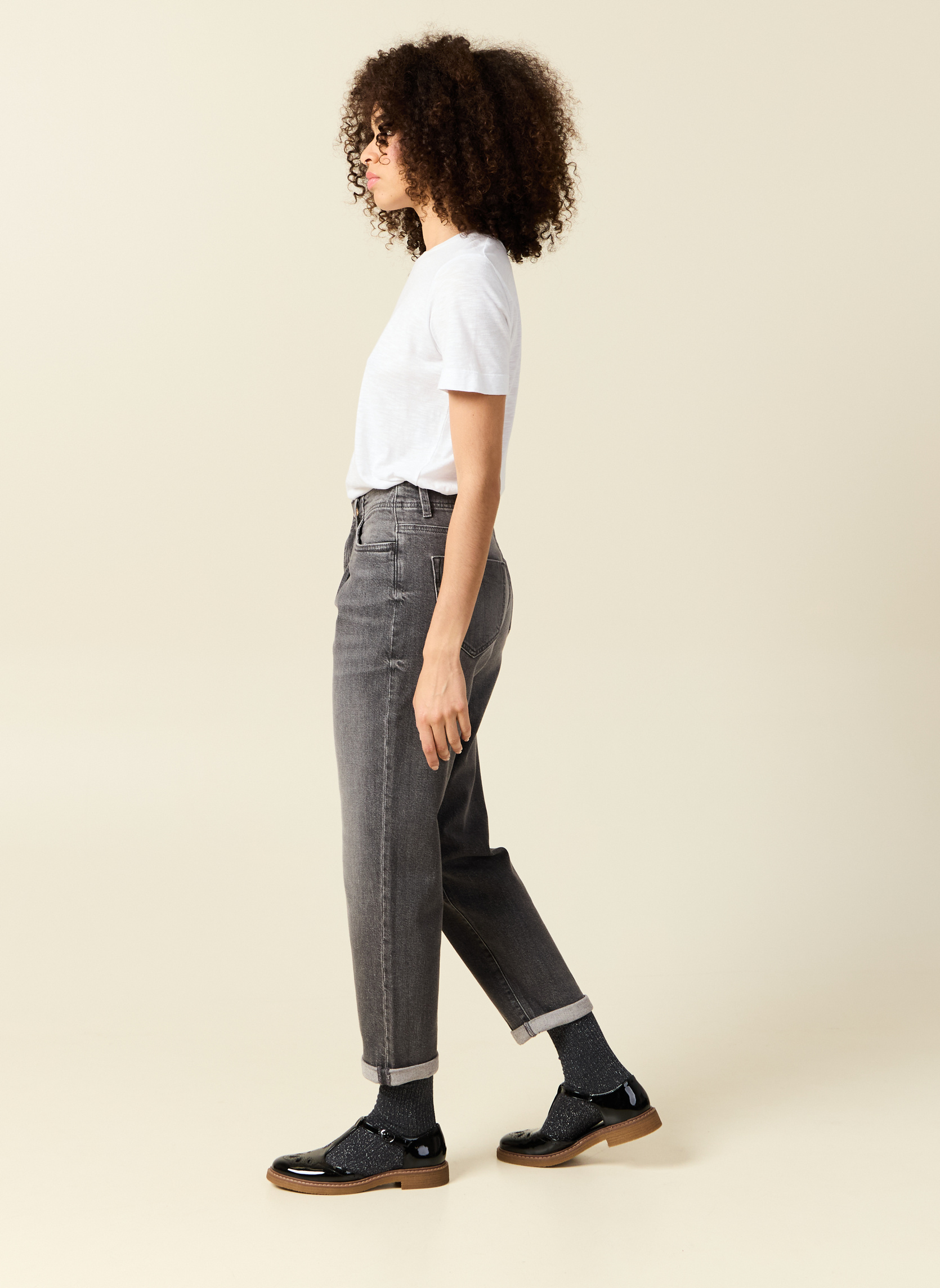Jeans droit MINSK-RECY femme gris Bonobo Jeans droit MINSK-RECY femme gris Gris