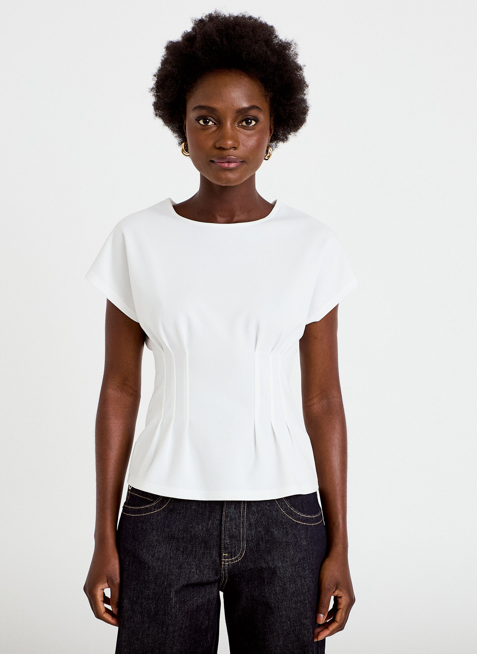 Tee-shirts KCREZPINCE femme blanc Cache Cache Tee-shirts KCREZPINCE femme blanc Blanc