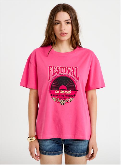 Cache Cache Tee-shirts TKFESTY femme rose