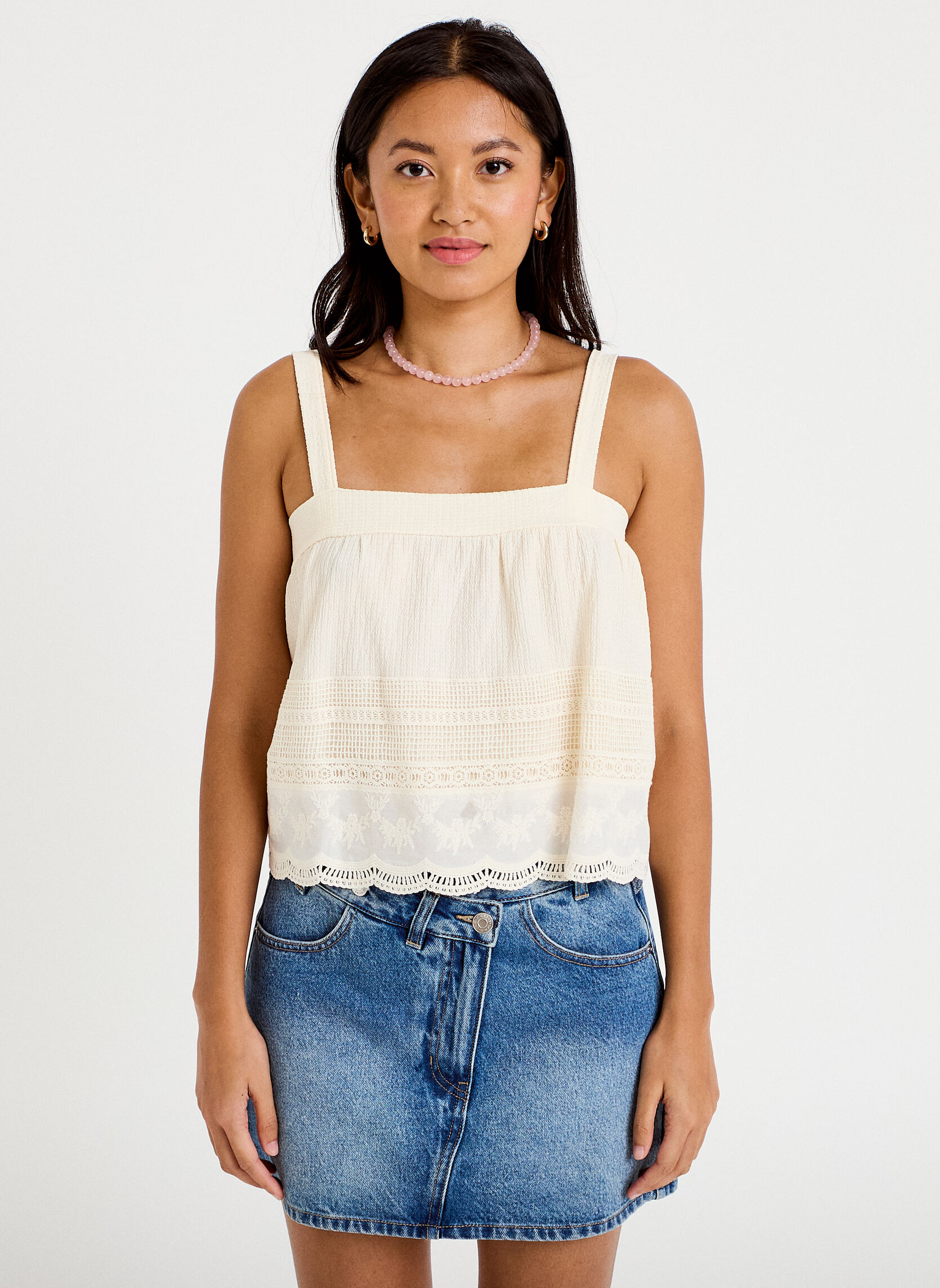 Débardeurs DBLOUCRAFT femme blanc Cache Cache Débardeurs DBLOUCRAFT femme blanc Blanc