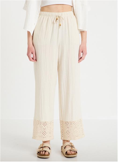 Cache Cache Pantalons droit PANLINMACRA femme blanc