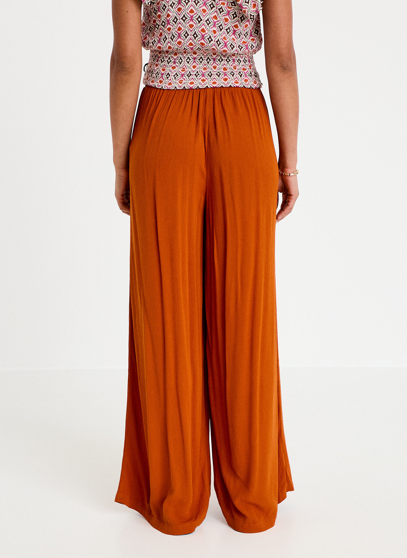 Pantalons droit PALAZOCREPO femme orange Cache Cache Pantalons droit PALAZOCREPO femme orange Orange foncé