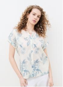 Chemises 261C-COLOMBE femme blanc Caroll Chemises 261C-COLOMBE femme blanc Blanc & bleu