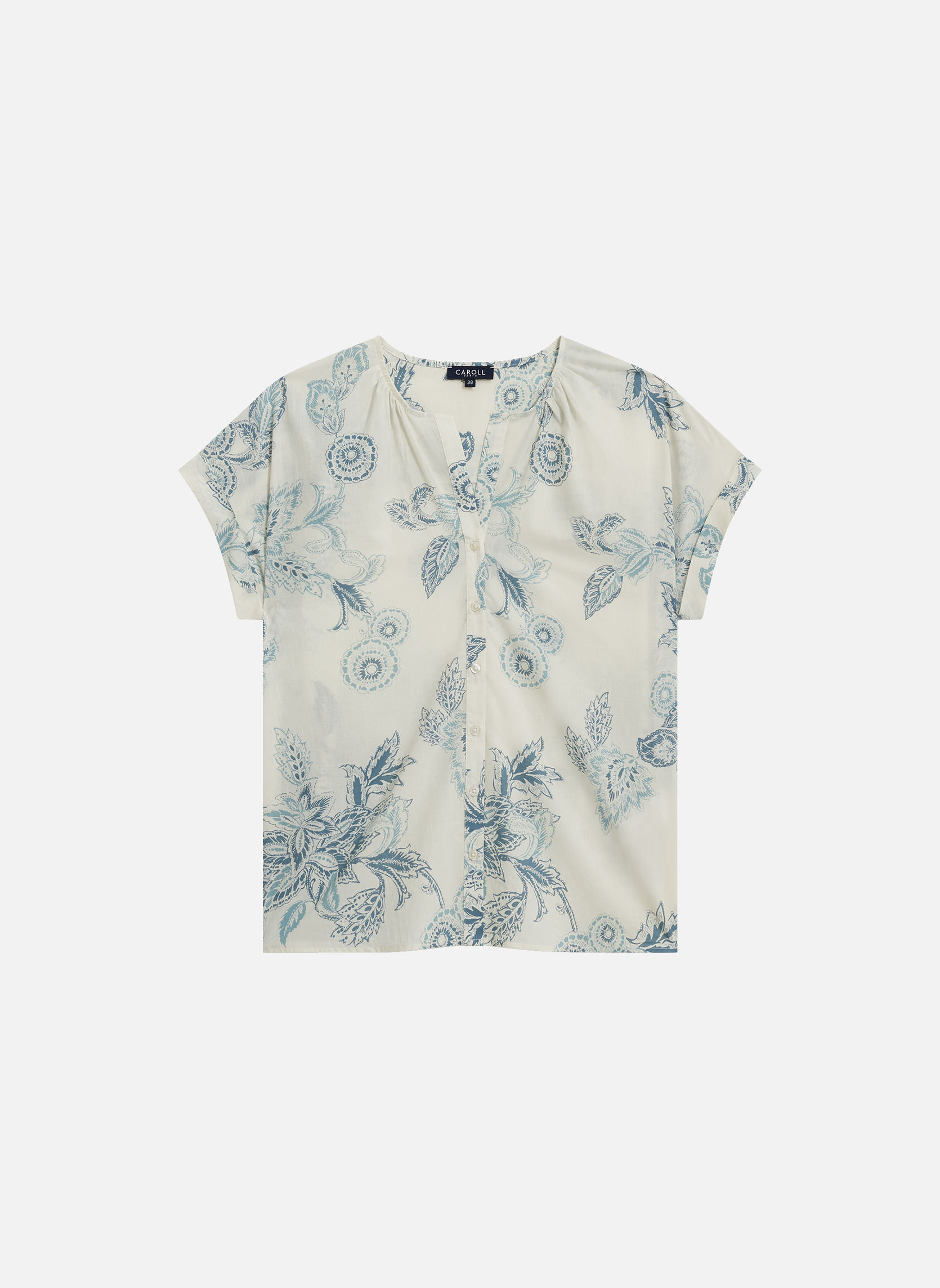 Chemises 261C-COLOMBE femme blanc Caroll Chemises 261C-COLOMBE femme blanc Blanc & bleu