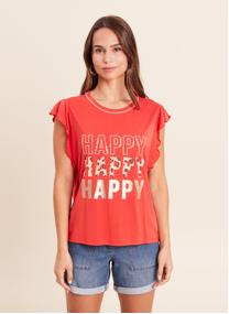 Tee-shirts TIZZAPPY femme orange Bréal Tee-shirts TIZZAPPY femme orange Orange foncé