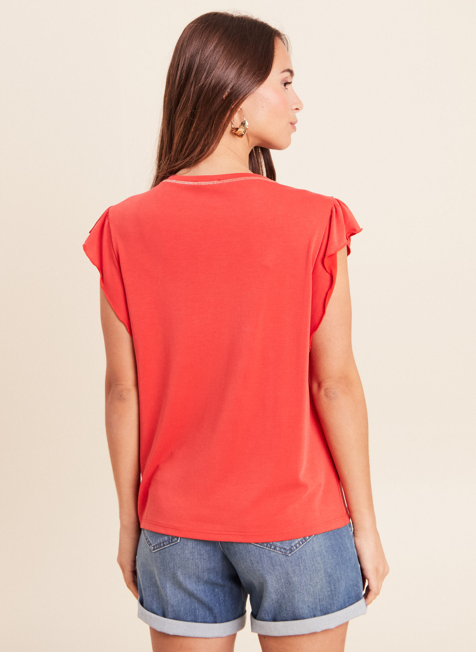 Tee-shirts TIZZAPPY femme orange Bréal Tee-shirts TIZZAPPY femme orange Orange foncé