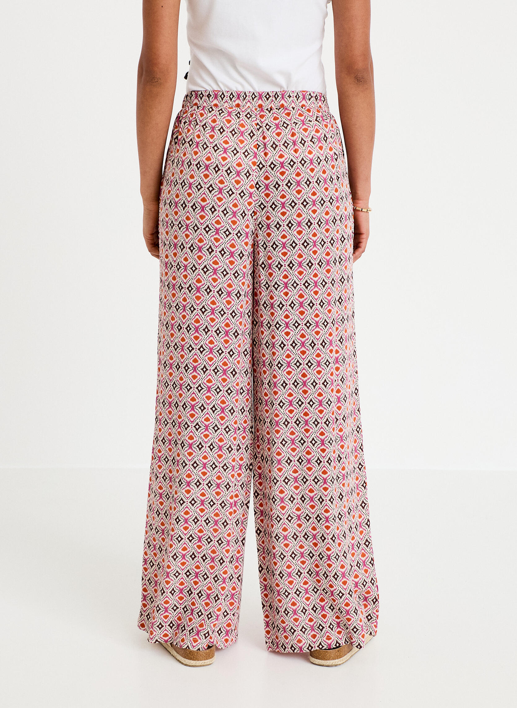 Pantalons droit PALAZOCREP2 femme blanc Cache Cache Pantalons droit PALAZOCREP2 femme blanc Blanc