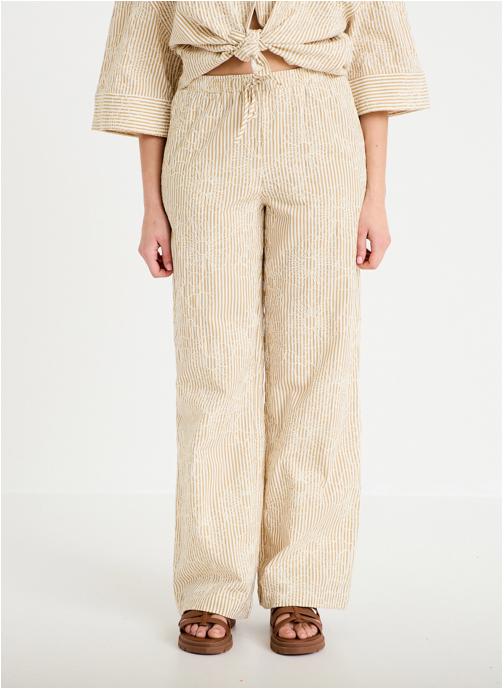 Cache Cache Pantalons droit PANCORNELI femme beige
