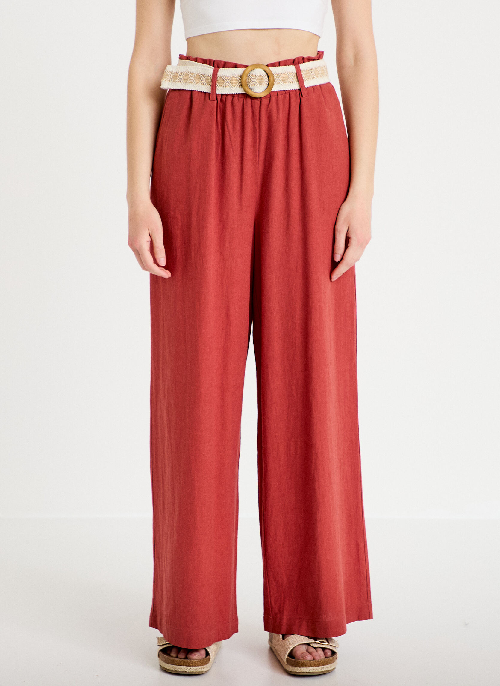 Pantalons droit PANJOGLINWIN femme rouge Cache Cache Pantalons droit PANJOGLINWIN femme rouge Rouge foncé