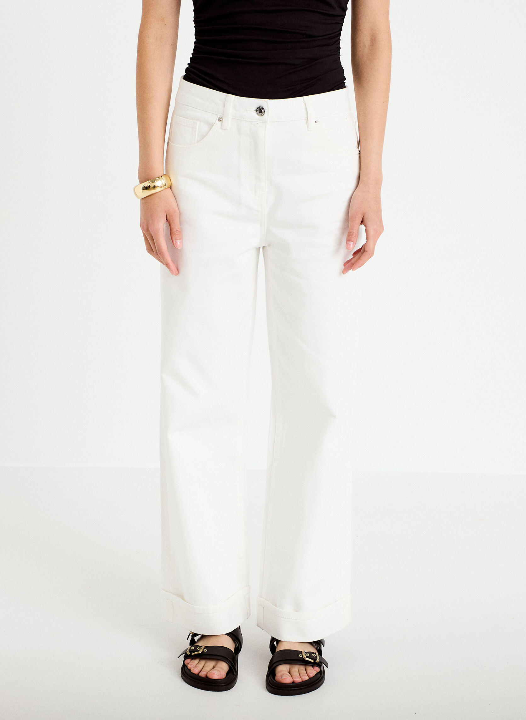 Jeans droit DELHO-LOTY2W femme blanc Cache Cache Jeans droit DELHO-LOTY2W femme blanc Blanc