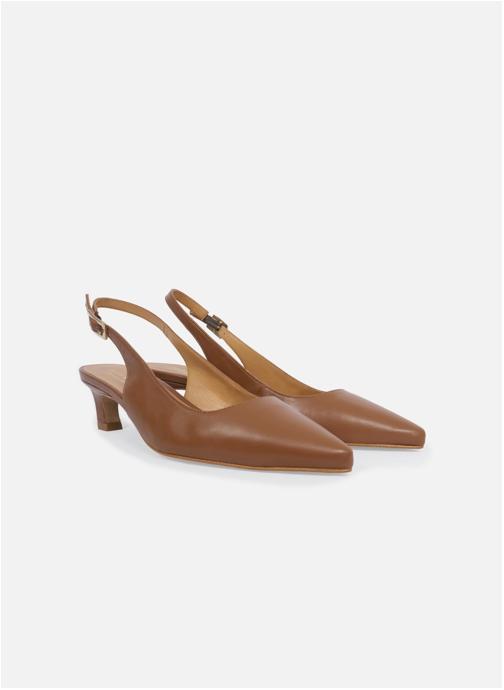 JULES & JENN Escarpins Escarpins slingback Albane petit talon femme marron