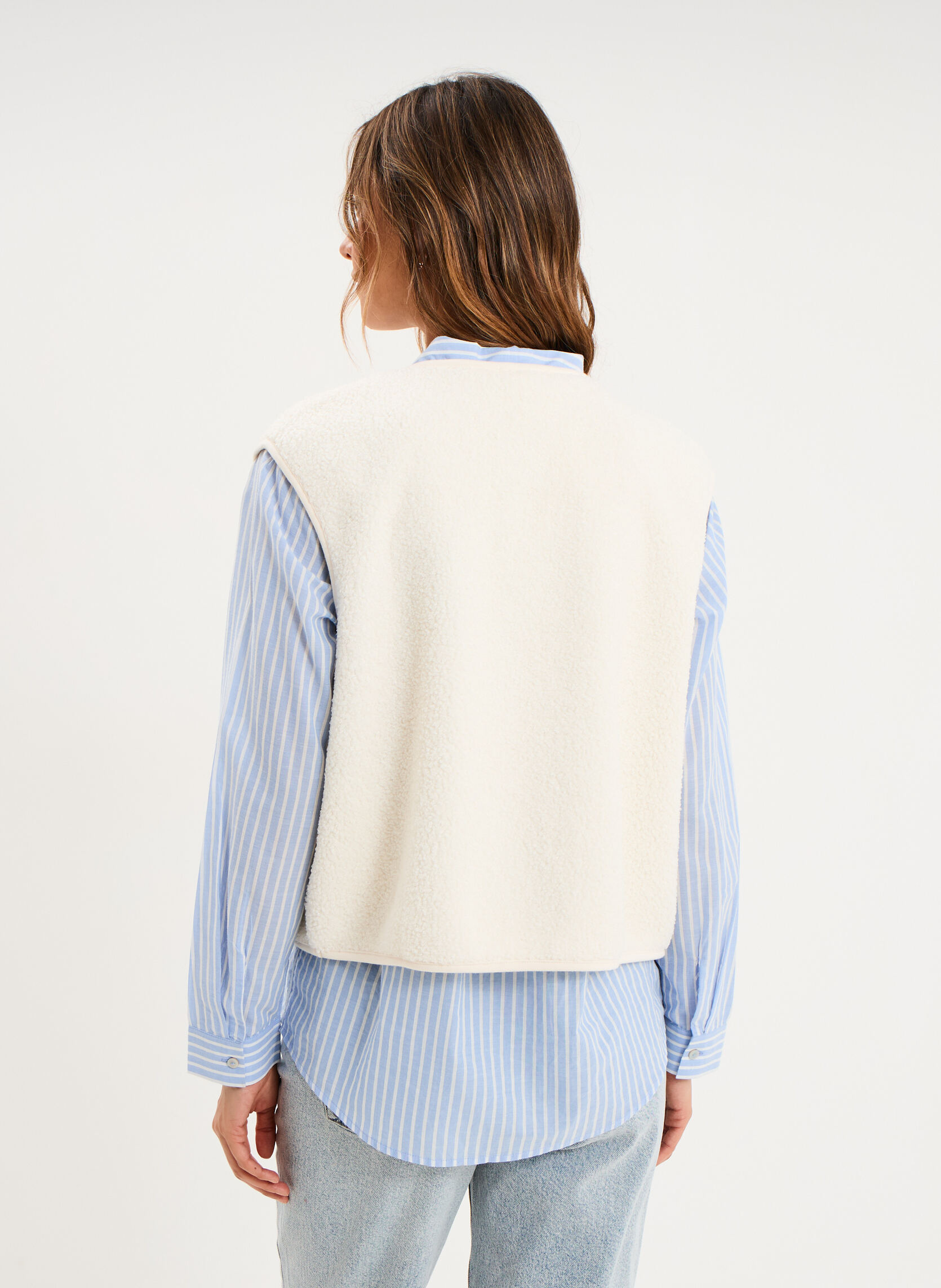 Gilets CRE3_GWALLACE26 femme blanc CREEKS Gilets CRE3_GWALLACE26 femme blanc Blanc
