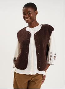 Gilets CRE3_GWALLACE26 femme blanc