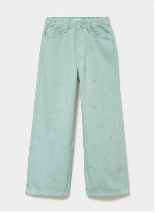 CREEKS Pantalons CRE4_PWILLY_BROD_FLEUR fille bleu