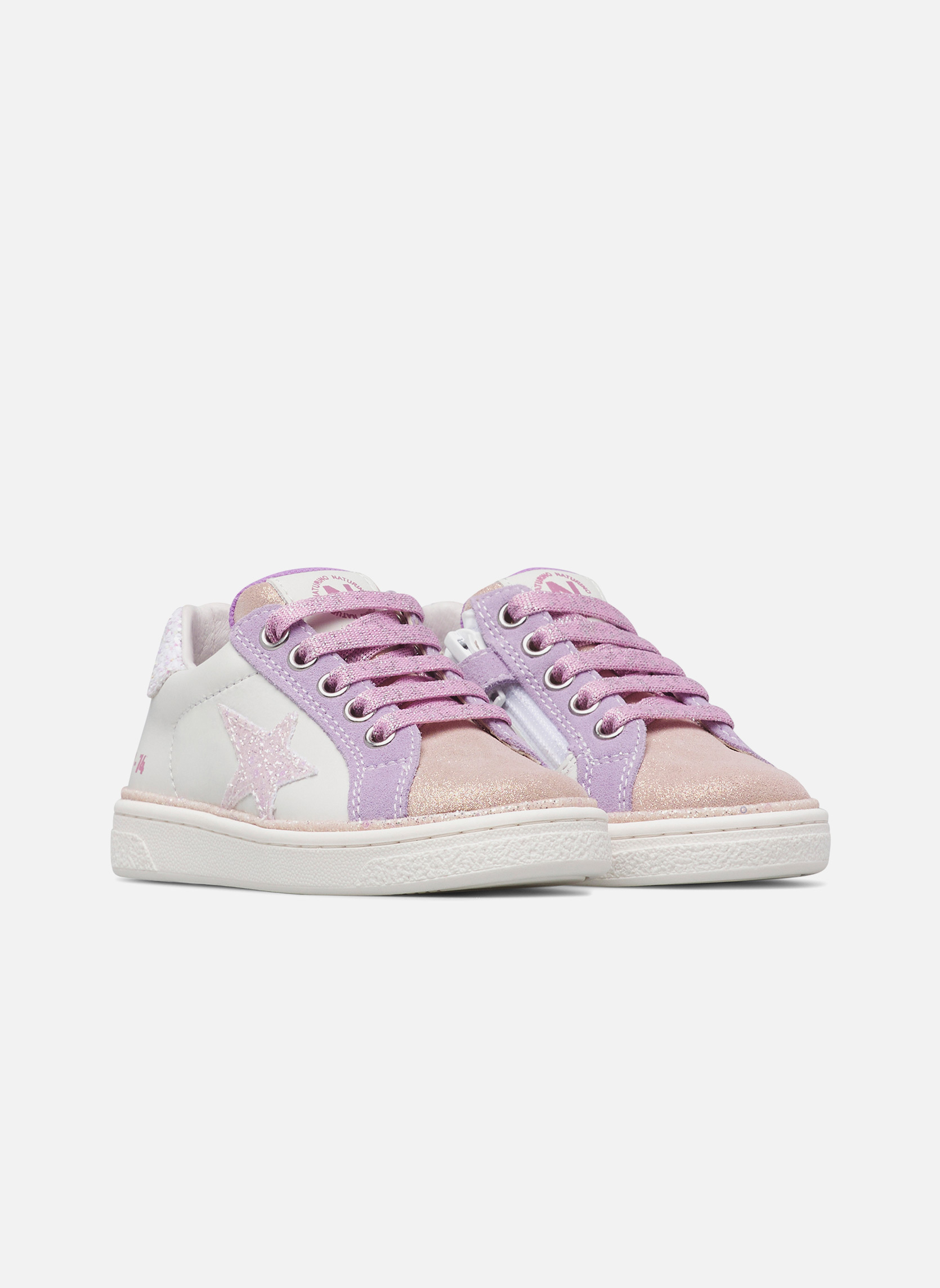 Baskets basses Sneakers PINN ZIP. Blanc-Rose fille rose Naturino Baskets basses Sneakers PINN ZIP. Blanc-Rose fille rose Rose Gold