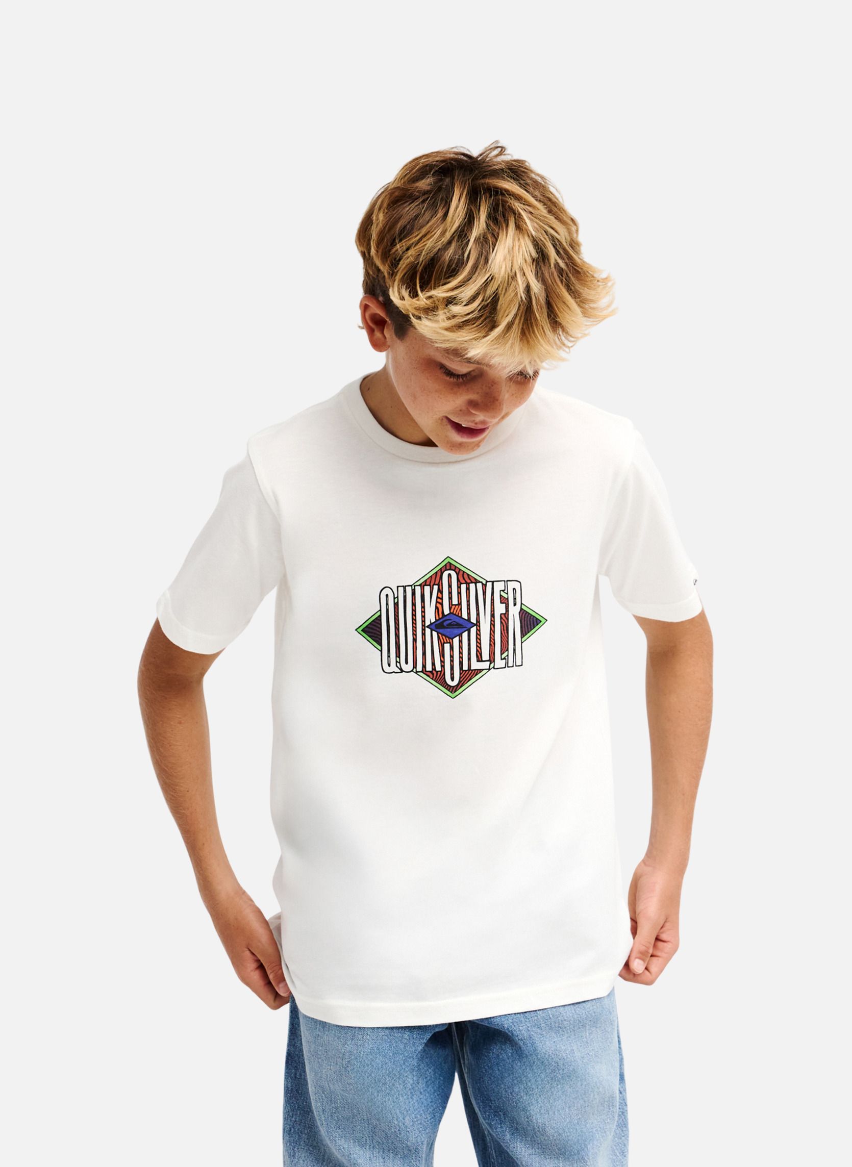 Tee-shirts Losange garçon blanc Quiksilver Tee-shirts Losange garçon blanc Blanc