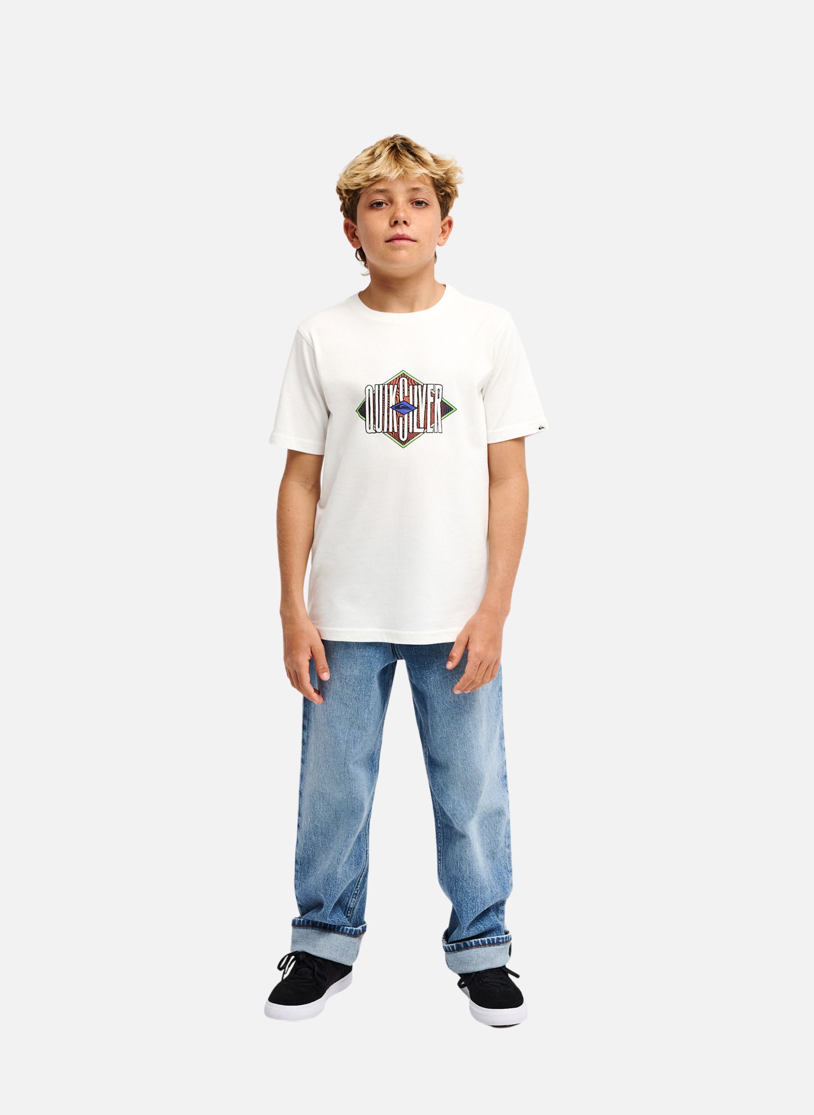 Tee-shirts Losange garçon blanc Quiksilver Tee-shirts Losange garçon blanc Blanc