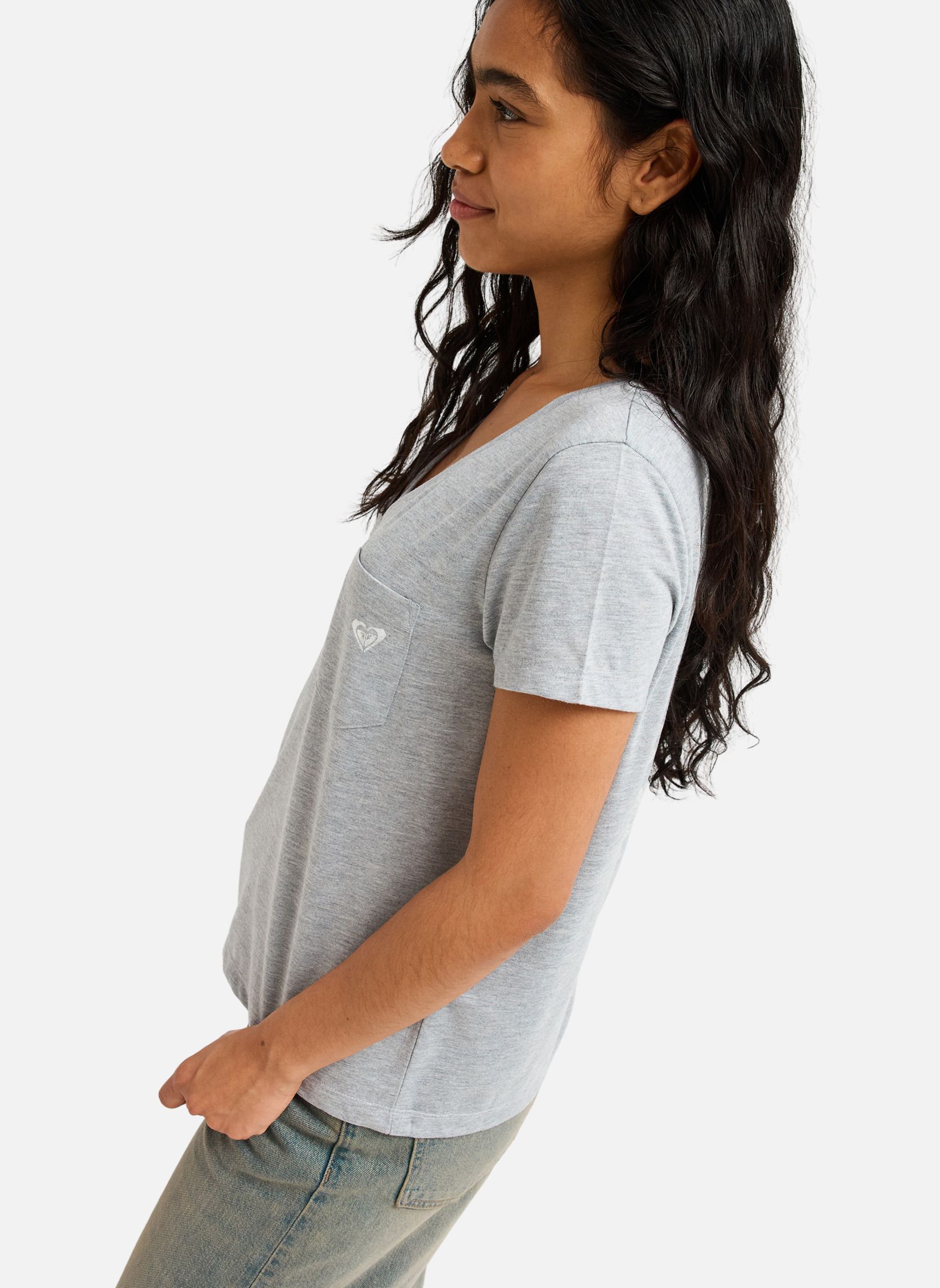 Tee-shirts Laguna Green V Neck femme gris Roxy Tee-shirts Laguna Green V Neck femme gris Gris