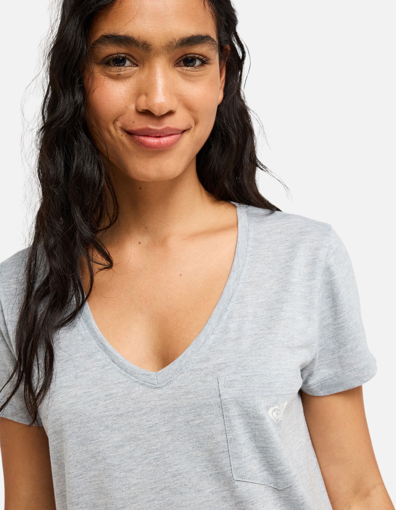 Tee-shirts Laguna Green V Neck femme gris Roxy Tee-shirts Laguna Green V Neck femme gris Gris
