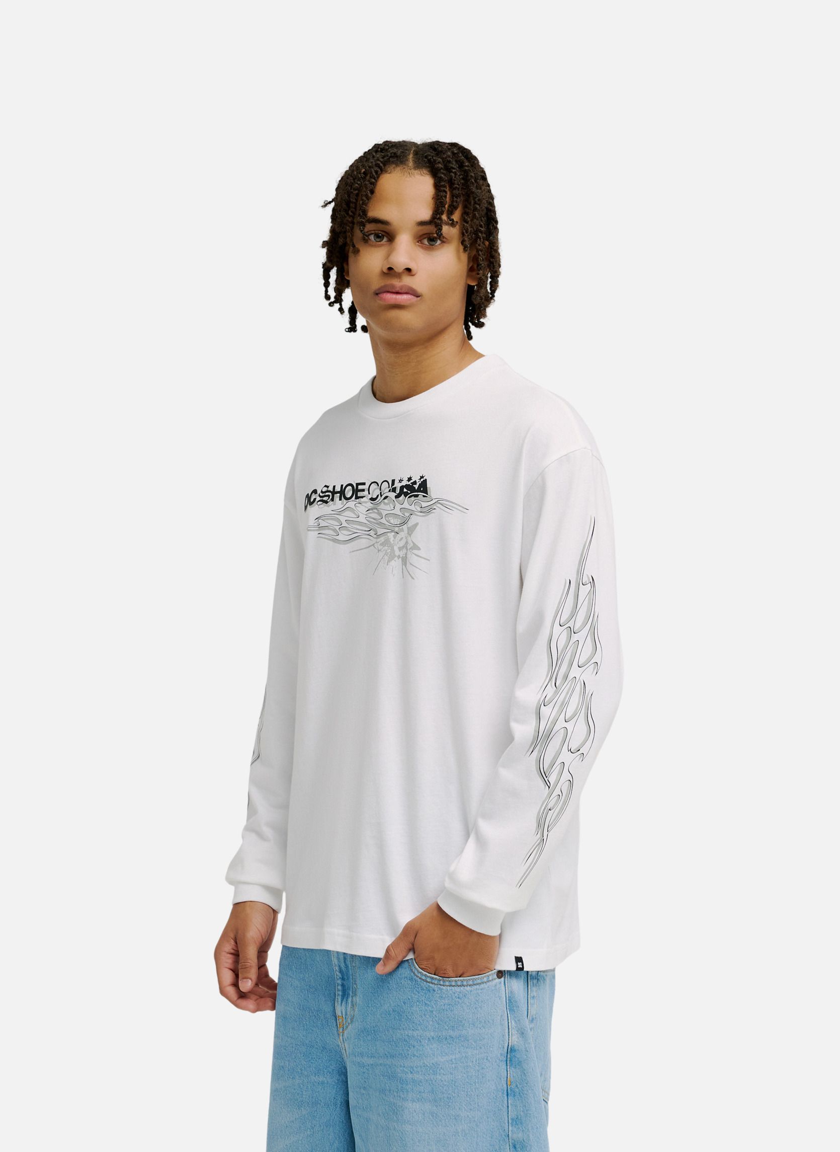 Tee-shirts DC Side Flame homme blanc DC Shoes Tee-shirts DC Side Flame homme blanc Blanc