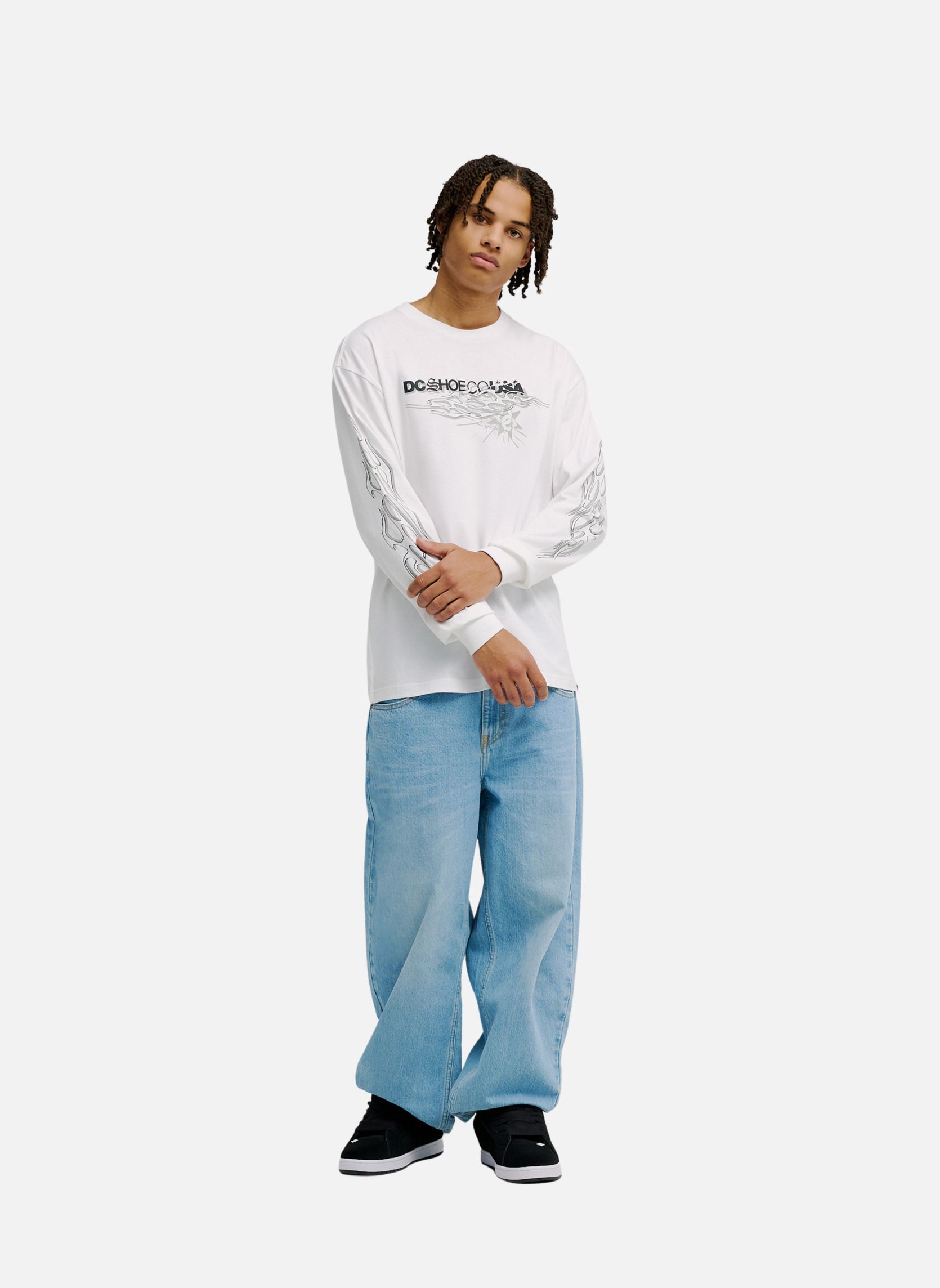 Tee-shirts DC Side Flame homme blanc DC Shoes Tee-shirts DC Side Flame homme blanc Blanc