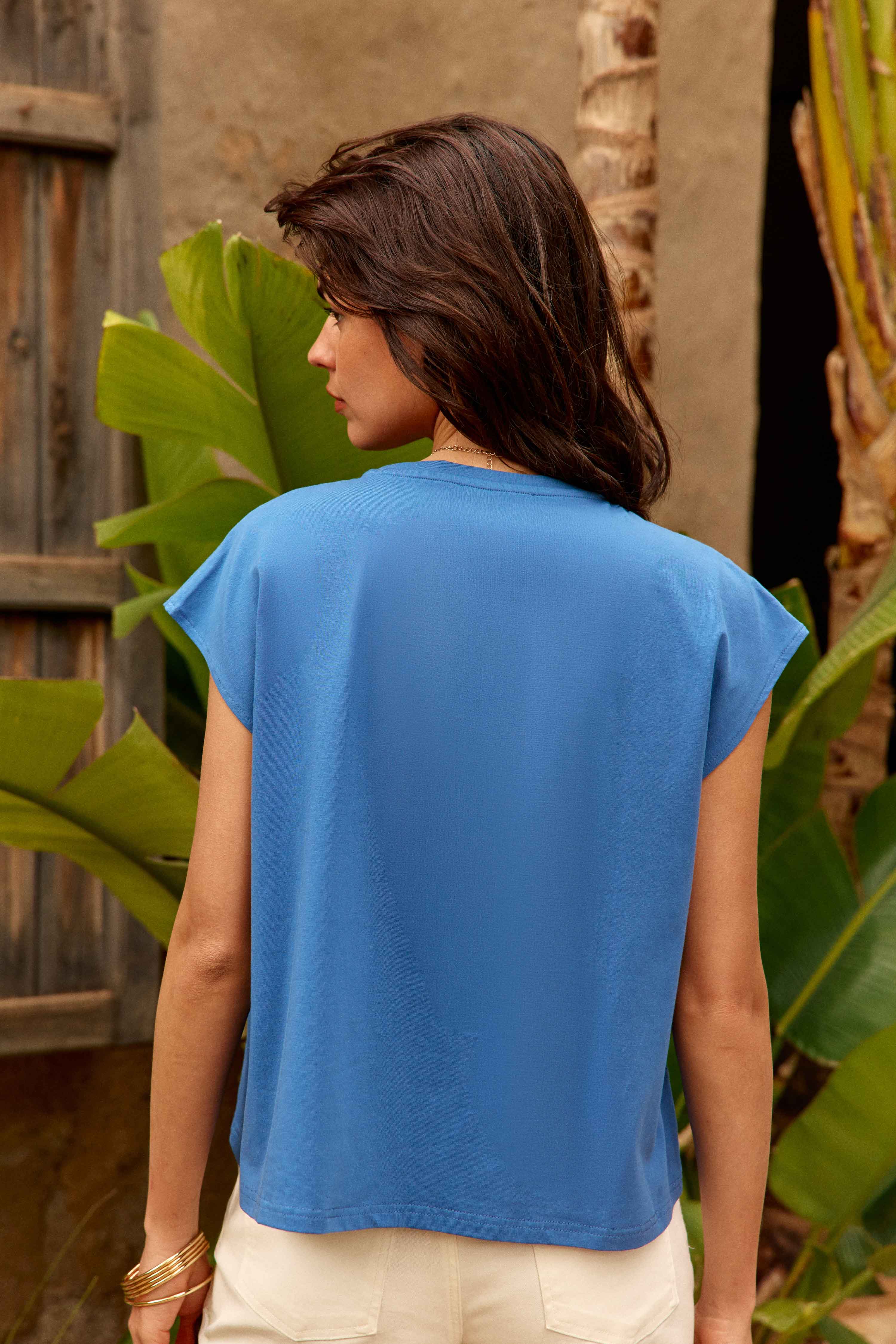 Tee-shirts T-shirt - TUNSET - 11-ecru femme bleu La Petite Etoile Tee-shirts T-shirt - TUNSET - 11-ecru femme bleu Bleu denim