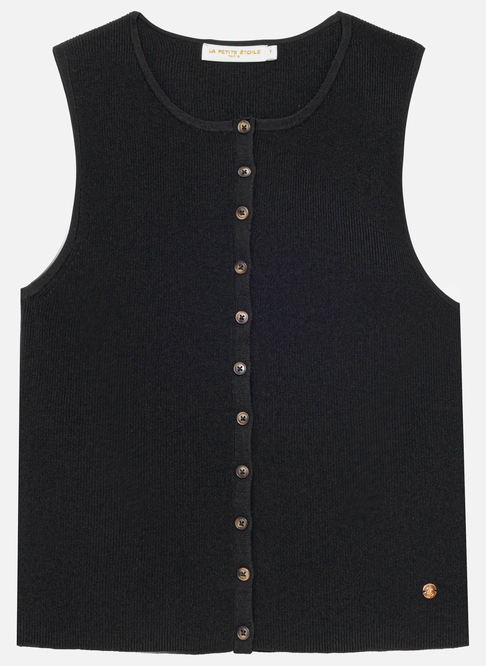Gilets Gilet - MAGGIE - 11-ecru femme noir La Petite Etoile Gilets Gilet - MAGGIE - 11-ecru femme noir Noir