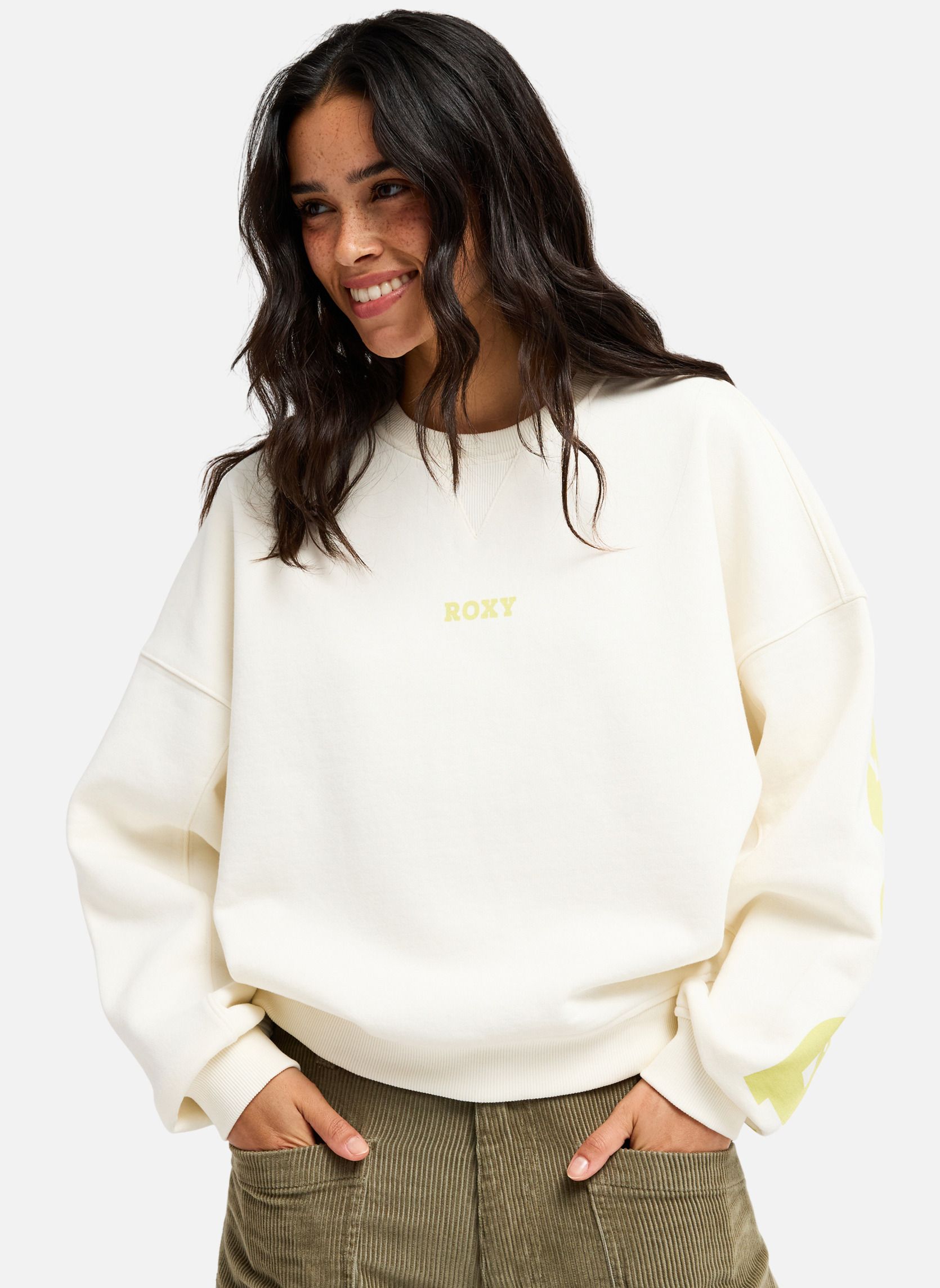 Sweats à capuche Frostbeam femme blanc Roxy Sweats à capuche Frostbeam femme blanc Blanc