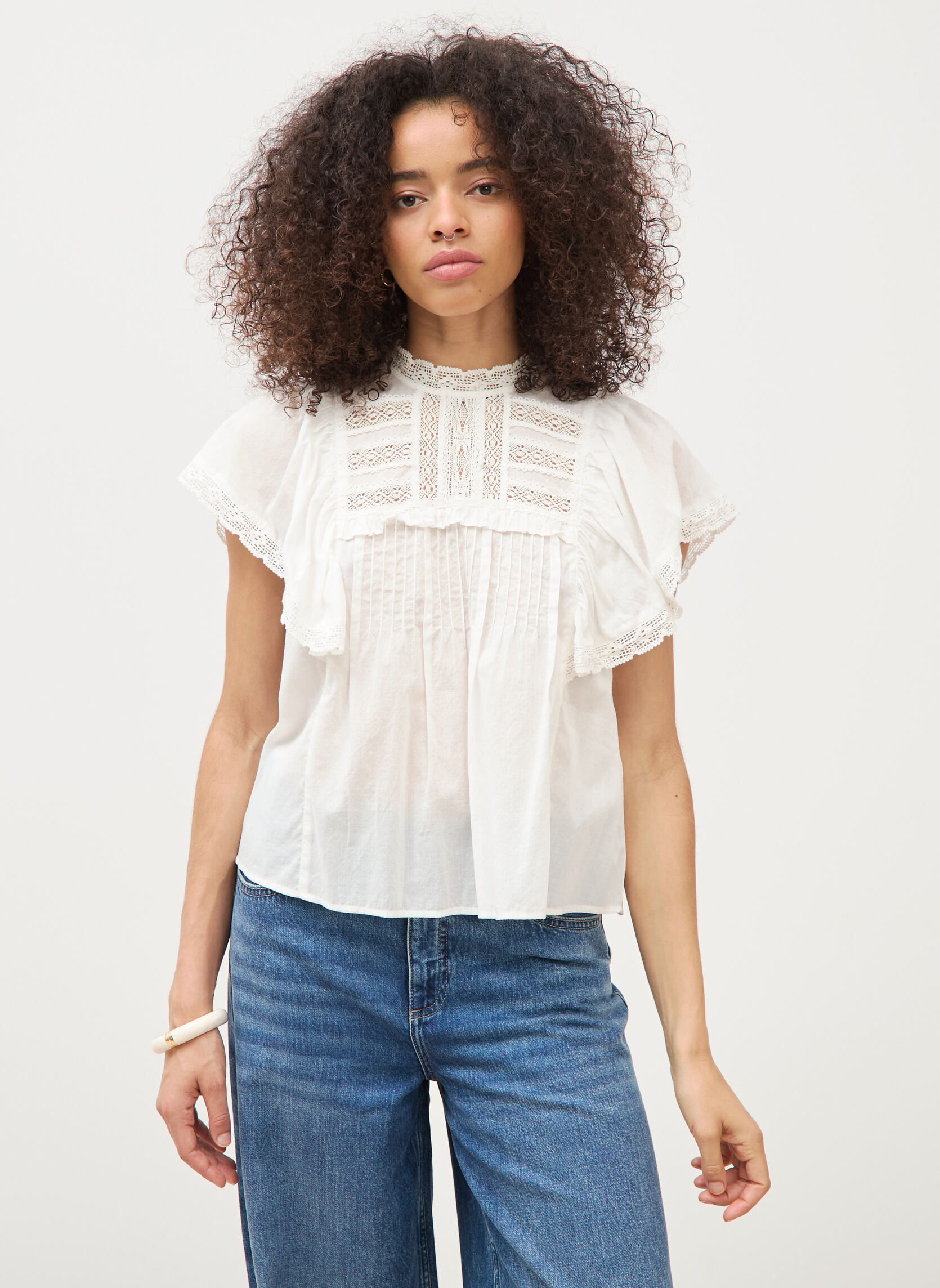 Chemises VOLANBLOUF femme blanc Bonobo Chemises VOLANBLOUF femme blanc Blanc