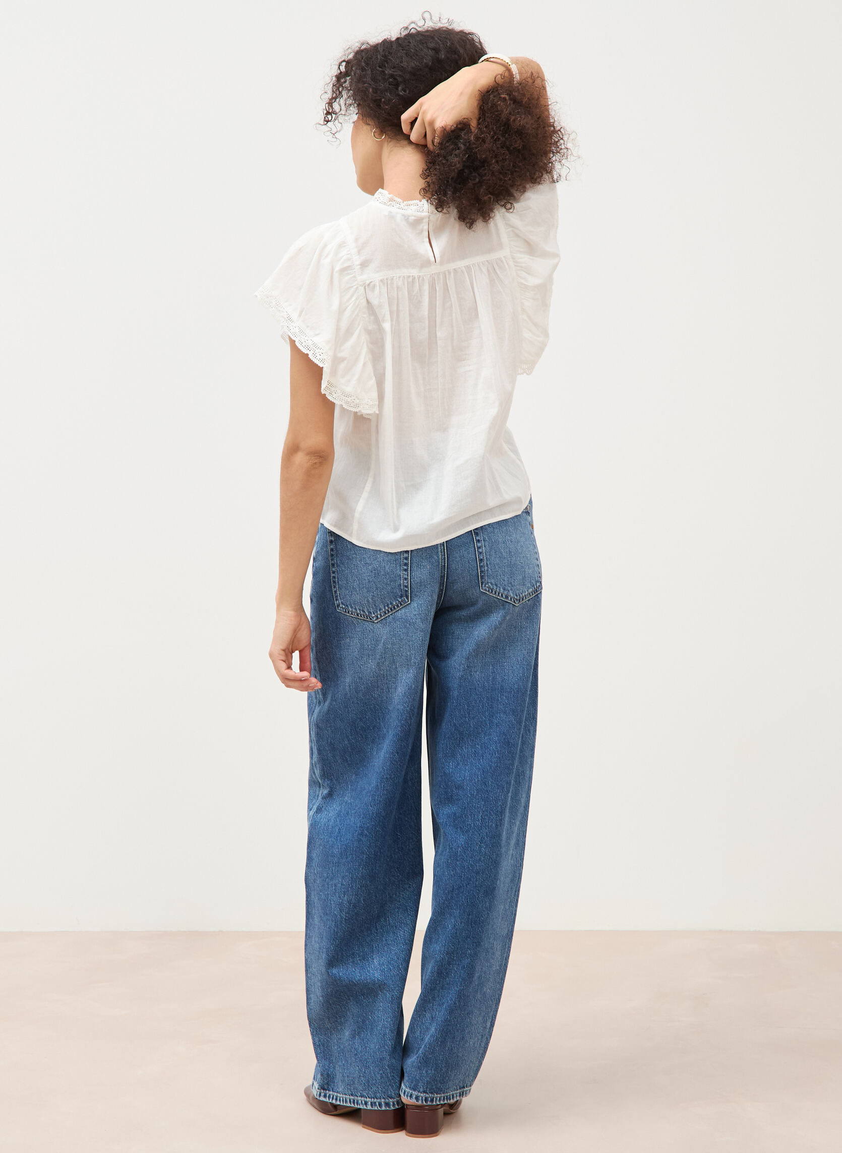 Chemises VOLANBLOUF femme blanc Bonobo Chemises VOLANBLOUF femme blanc Blanc