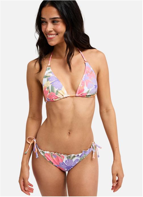 Roxy Hauts de maillot triangle Hazey Hibiscus Tiki Tri femme blanc