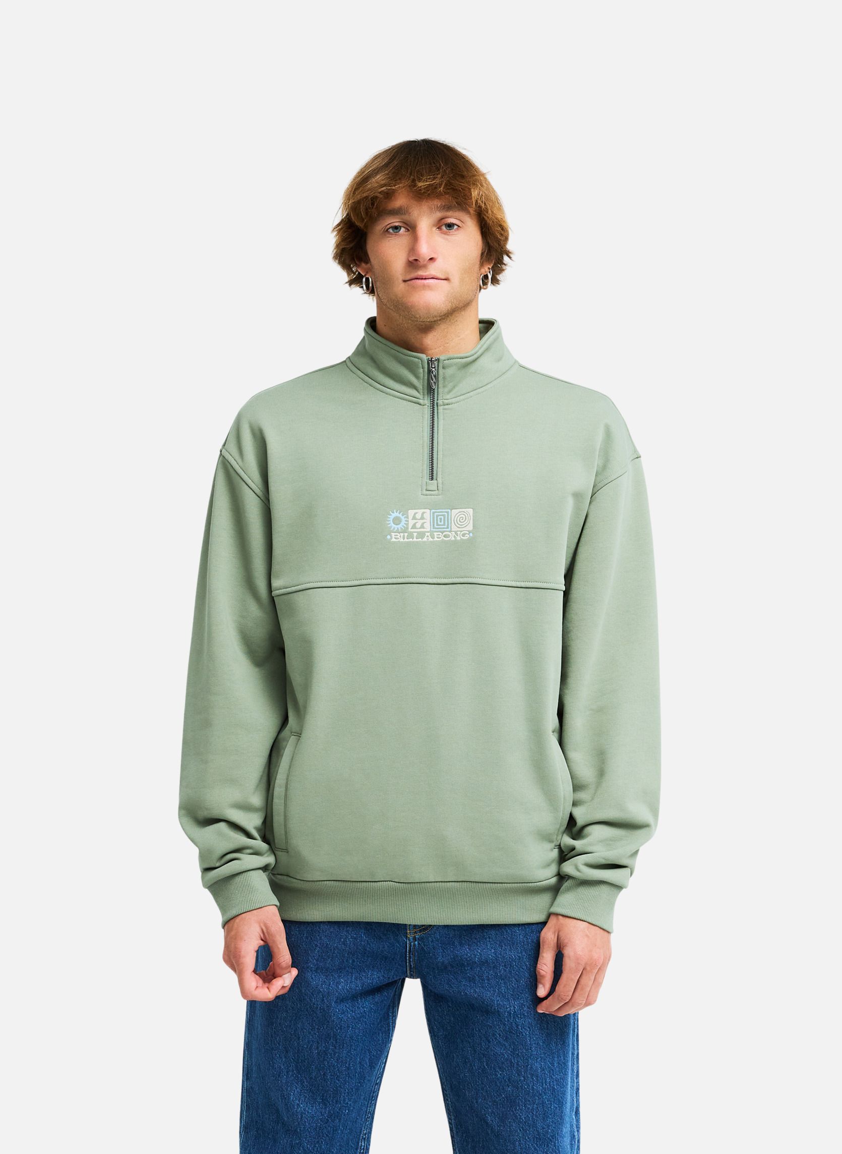 Sweats à capuche Burleigh Mock Neck homme vert Billabong Sweats à capuche Burleigh Mock Neck homme vert Vert